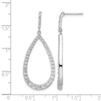 Pear Cubic Zirconia Open Shape Stud Dangle Earrings in Sterling Silver, 2.5mm - Sophia Jewelers