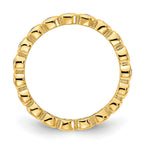Cheryl M Sterling Silver Rhodium-plated and Gold-plated Brilliant-cut CZ 5 Piece Eternity Band Ring Set