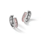 Emerald-Cut Round White Cubic Zirconia Hoop Earrings in Gold-Plated Sterling Silver - Sophia Jewelers