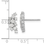 Cheryl M Sterling Silver Rhodium-plated Brilliant-cut CZ Cluster Post Dangle Earrings