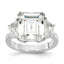 Cheryl M Sterling Silver Rhodium-plated Fancy Emerald-cut and Brilliant-cut CZ 3 Stone Ring