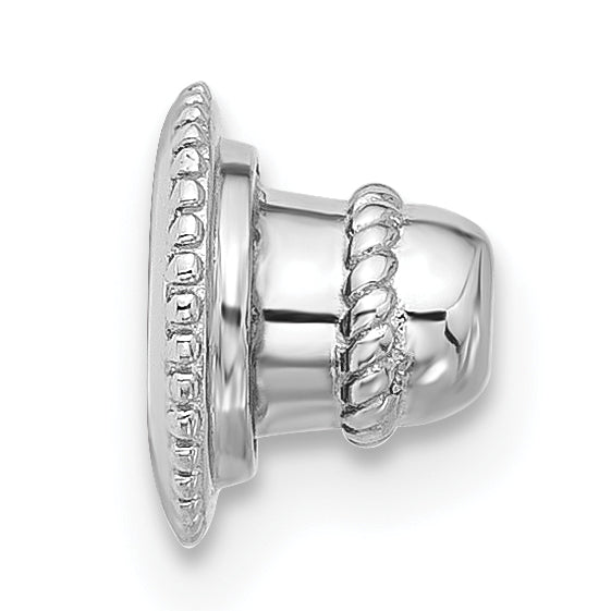 Cheryl M Sterling Silver Rhodium-plated Brilliant-cut 8mm CZ Stud Post Earrings