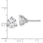 Cheryl M Sterling Silver Rhodium-plated Brilliant-cut 8mm CZ Stud Post Earrings