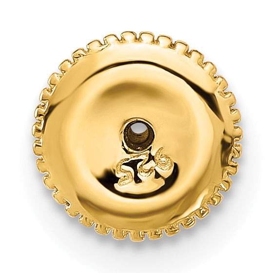 Cheryl M Sterling Silver Gold-tone Brilliant-cut 8mm CZ Stud Post Earrings