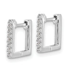 Cheryl M Sterling Silver Rhodium-plated Brilliant-cut CZ Square Hinged Post Hoop Earrings