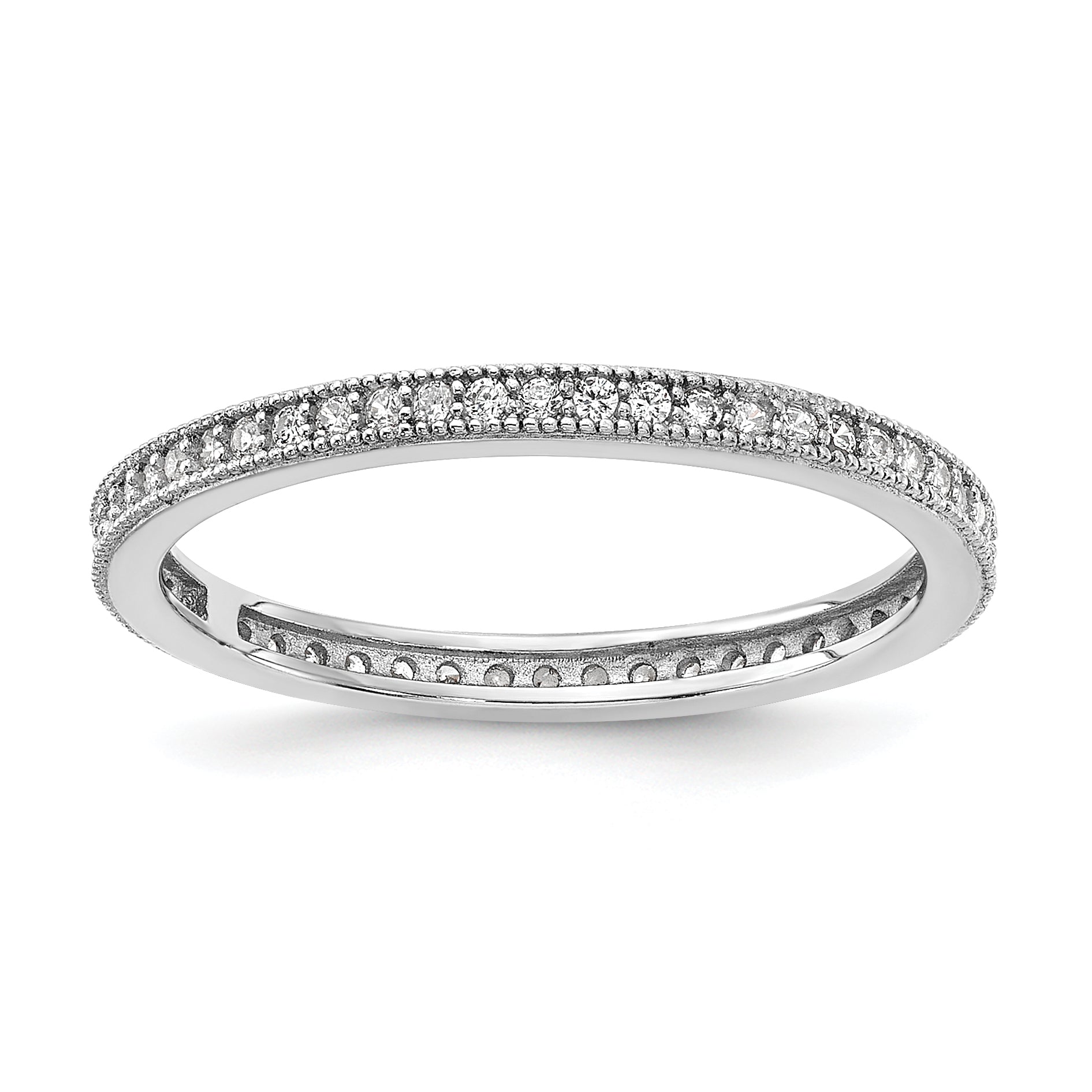 Cheryl M Sterling Silver Rhodium-plated Brilliant-cut CZ Eternity Ring Main image