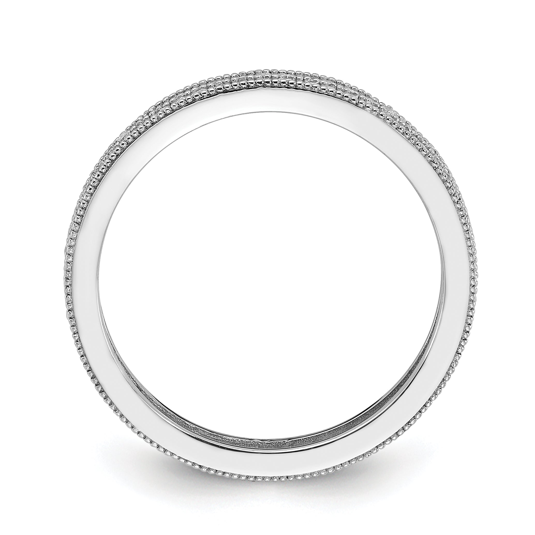 Cheryl M Sterling Silver Rhodium-plated Brilliant-cut CZ Two Row Eternity Ring Secondary image