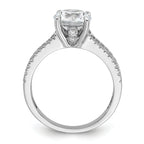 Cheryl M Sterling Silver Rhodium-plated Fancy Brilliant-cut Round CZ Center Stone Ring