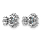 White Emerald-Cut Oval Cubic Zirconia Stud Earrings in Sterling Silver, 7x5mm - Sophia Jewelers