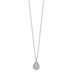Cheryl M Sterling Silver Rhodium-plated Brilliant-cut CZ Teardrop 18 Inch Necklace with 2 Inch Extender