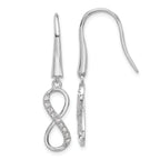 Cheryl M Sterling Silver Rhodium-plated Brilliant-cut CZ Infinity Dangle Earrings