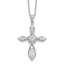 Cheryl M Sterling Silver Rhodium-plated Brilliant-cut CZ Cross 18 Inch Necklace with 2 Inch Extender
