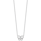 Cheryl M Sterling Silver Rhodium-plated Brilliant-cut CZ Butterfly 18 Inch Necklace with 2 Inch Extender