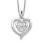 Cheryl M Sterling Silver Rhodium-plated Brilliant-cut Vibrant CZ Awareness Heart 18 Inch Necklace with 2 Inch Extender