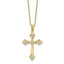 Round Cubic Zirconia Cross Necklace in Gold-Plated Sterling Silver, 18 Inch - Sophia Jewelers