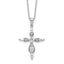 Cheryl M Sterling Silver Rhodium-plated Brilliant-cut and Marquise-cut CZ Cross 18 Inch Necklace with 2 Inch Extender