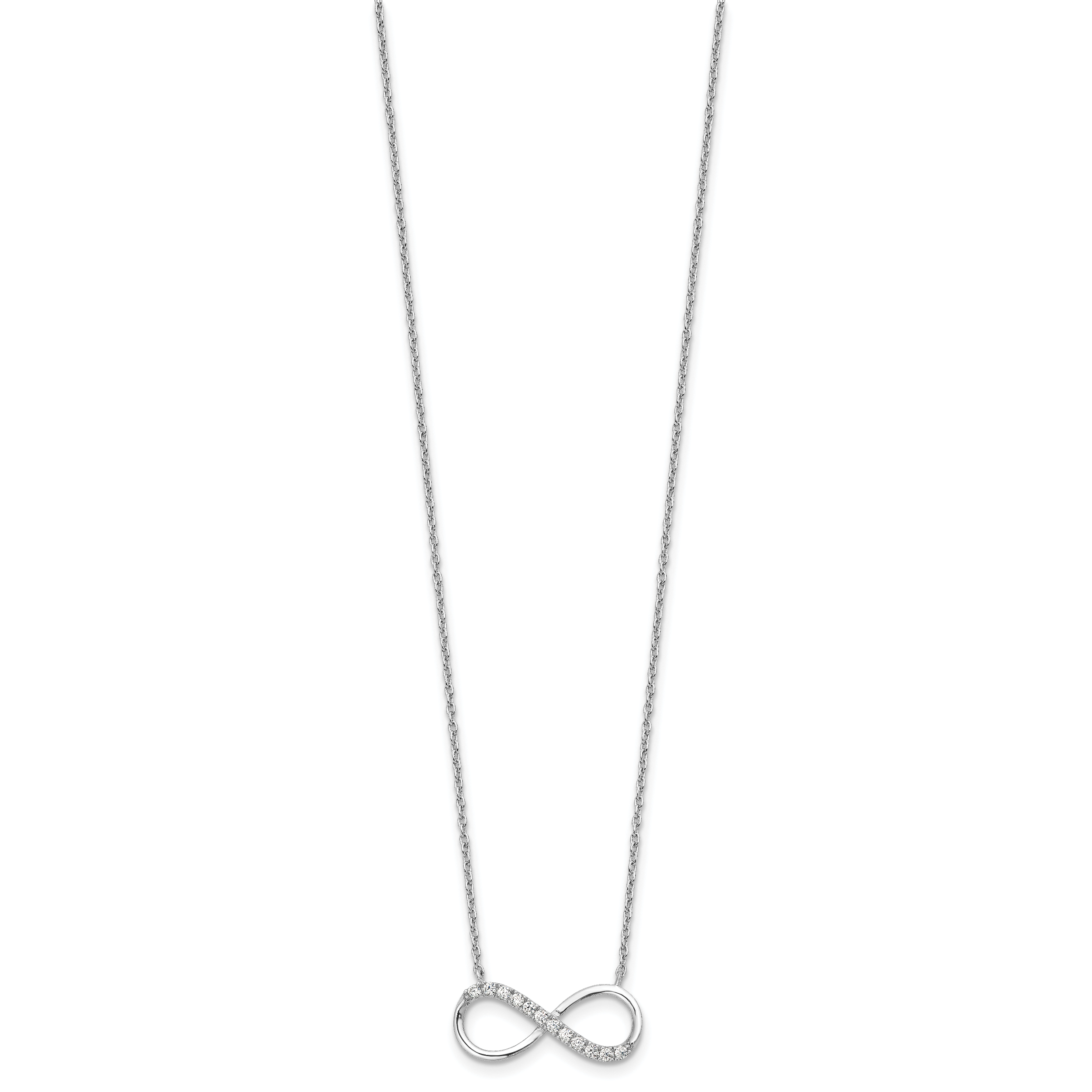 Cheryl M Sterling Silver Rhodium-plated Brilliant-cut CZ Infinity 18 Inch Necklace Secondary image