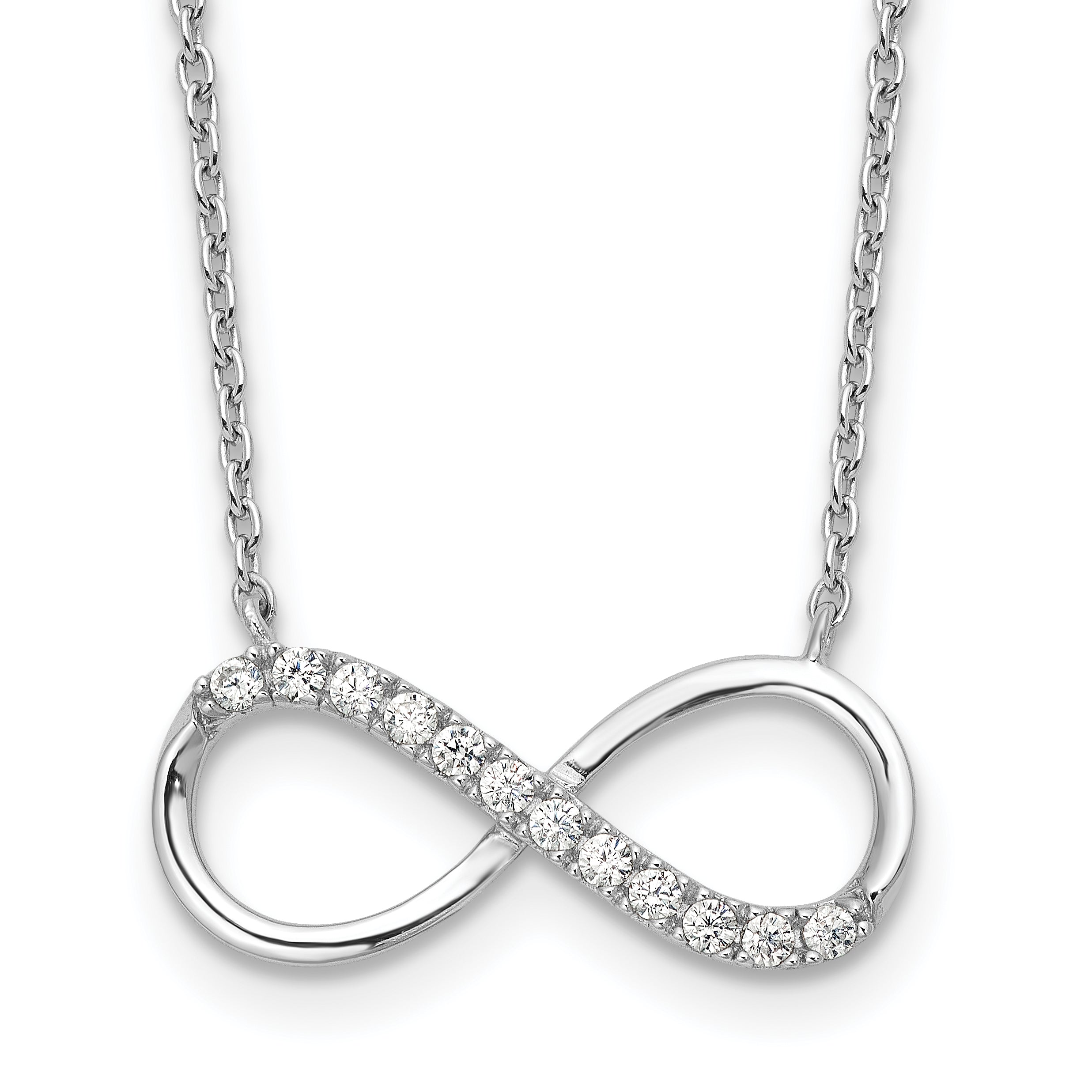 Cheryl M Sterling Silver Rhodium-plated Brilliant-cut CZ Infinity 18 Inch Necklace Main image