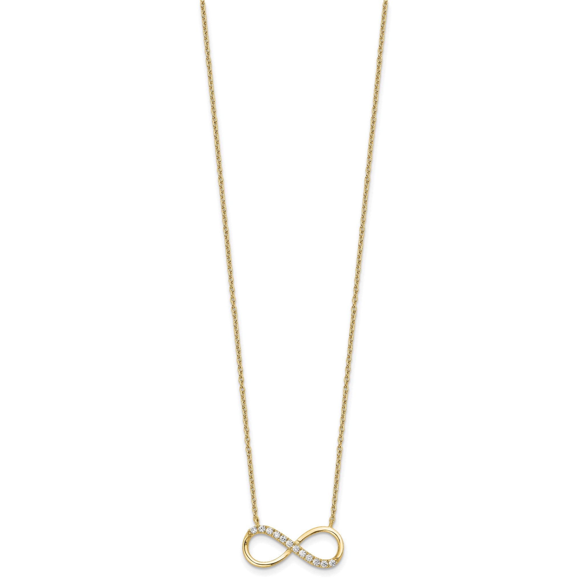 Cubic Zirconia Infinity Necklace in Gold-Plated Sterling Silver, 18 Inch Secondary image