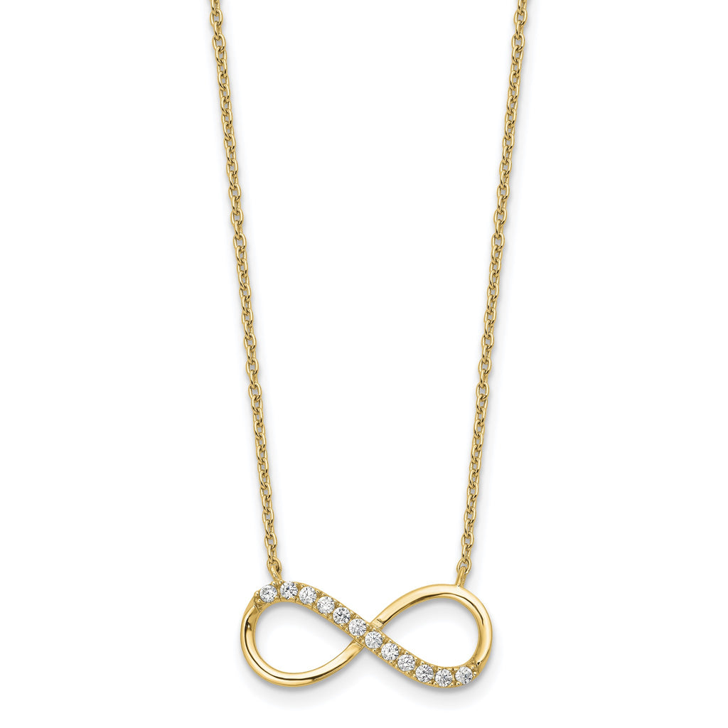 Cubic Zirconia Infinity Necklace in Gold-Plated Sterling Silver, 18 Inch - Sophia Jewelers
