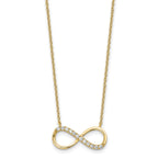 Cubic Zirconia Infinity Necklace in Gold-Plated Sterling Silver, 18 Inch - Sophia Jewelers