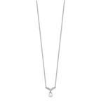 Cheryl M Sterling Silver Rhodium-plated Freshwater Cultured Pearl & Brilliant-cut CZ 18 Inch Necklace