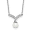 Cheryl M Sterling Silver Rhodium-plated Freshwater Cultured Pearl & Brilliant-cut CZ 18 Inch Necklace