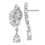 Cheryl M Sterling Silver Rhodium-plated Fancy Brilliant-cut & Tapered Baguette-cut CZ Post Dangle Earrings