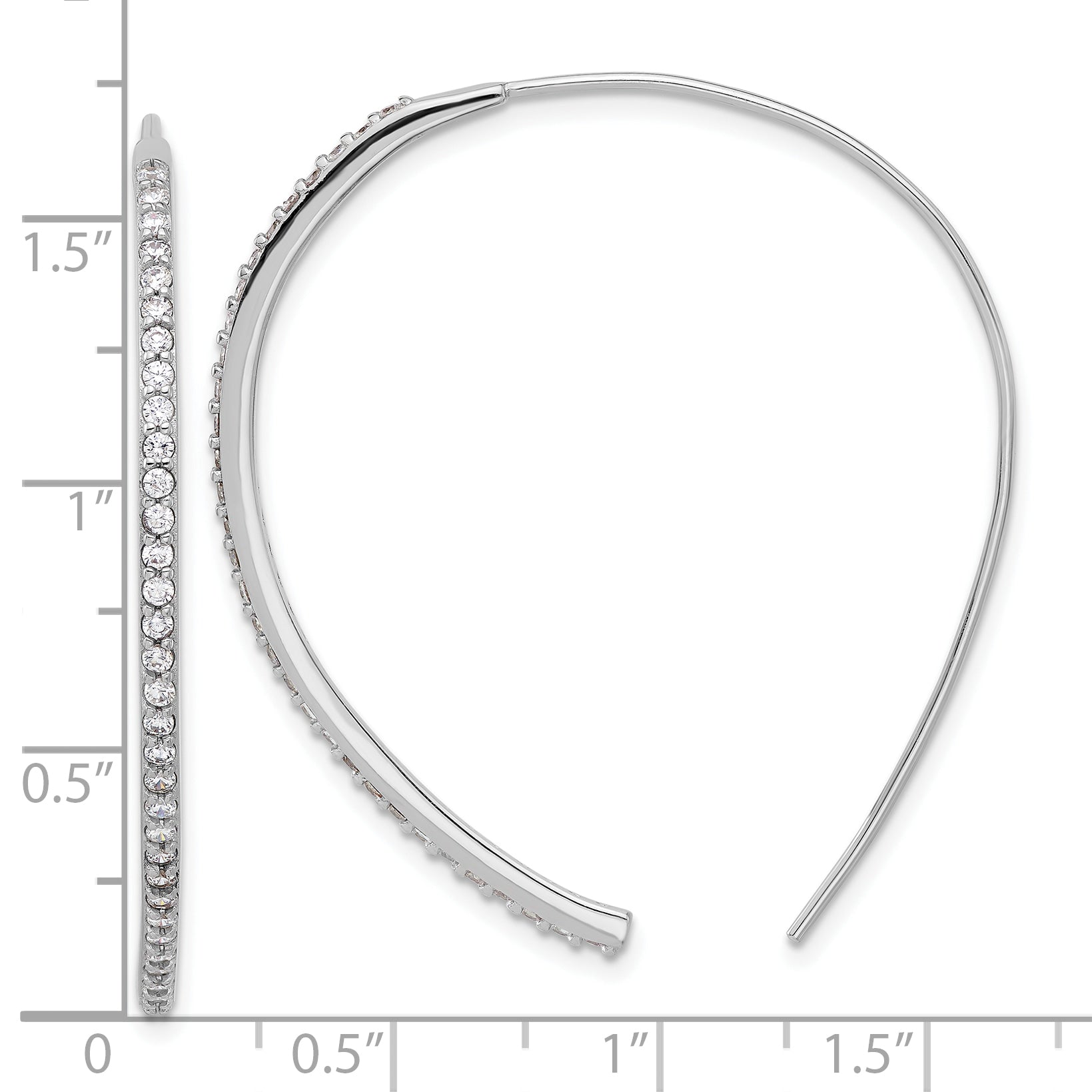 Cheryl M Sterling Silver Rhodium-plated Brilliant-cut CZ Threader Earrings