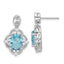 Cheryl M Sterling Silver Rhodium-plated Brilliant-cut Blue Glass and White CZ Post Dangle Earrings