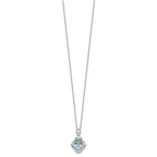 Cheryl M Sterling Silver Rhodium-plated Brilliant-cut Blue Glass and White CZ 18 Inch Necklace