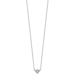 Cheryl M Sterling Silver Rhodium-plated Brilliant-cut CZ Bee 18 Inch Necklace