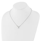 Cheryl M Sterling Silver Rhodium-plated Brilliant-cut CZ Pear Shaped 18 Inch Necklace