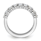 Cheryl M Sterling Silver Rhodium-plated Brilliant-cut Oval CZ 9-Stone Ring