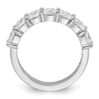Cheryl M Sterling Silver Rhodium-plated Cushion-cut CZ 7 Stone Ring