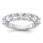 Cheryl M Sterling Silver Rhodium-plated Cushion-cut CZ 7 Stone Ring