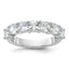 Cheryl M Sterling Silver Rhodium-plated Cushion-cut CZ 7 Stone Ring