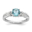 Cheryl M Sterling Silver Rhodium-plated Brilliant-cut Blue Glass and White CZ Ring