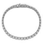 Cheryl M Sterling Silver Rhodium-plated Fancy Oval CZ Bracelet