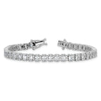 Cheryl M Sterling Silver Rhodium-plated Fancy Oval CZ Bracelet