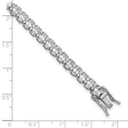 Cheryl M Sterling Silver Rhodium-plated Fancy Oval CZ Bracelet