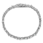 Cheryl M Sterling Silver Rhodium-plated Polished Fancy Marquise CZ Bracelet
