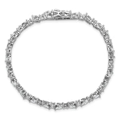 Cheryl M Sterling Silver Rhodium-plated Polished Fancy Marquise CZ Bracelet