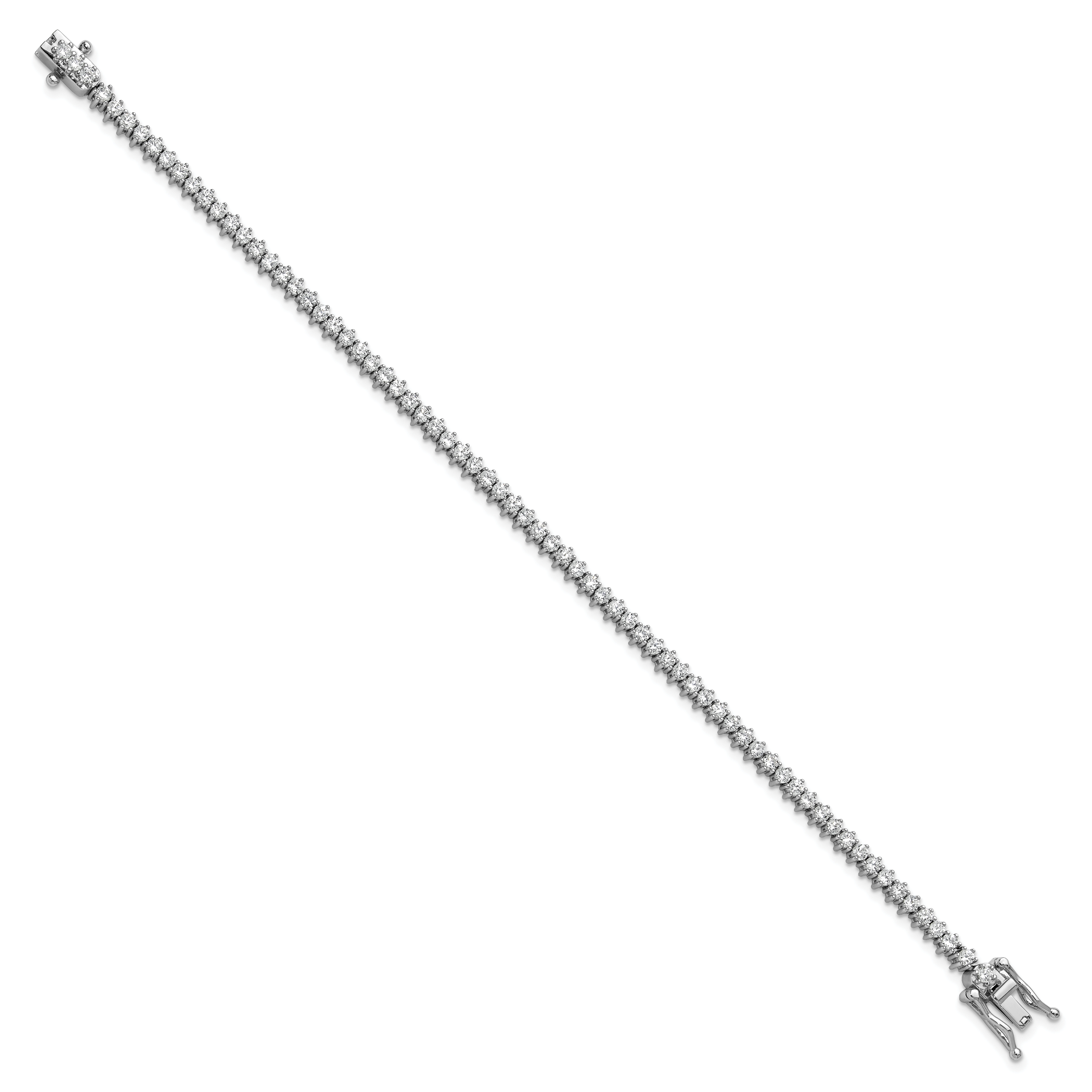 Cheryl M Sterling Silver Rhodium-plated Polished CZ Tennis Bracelet Secondary image