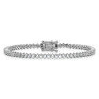 Cheryl M Sterling Silver Rhodium-plated Polished CZ Tennis Bracelet