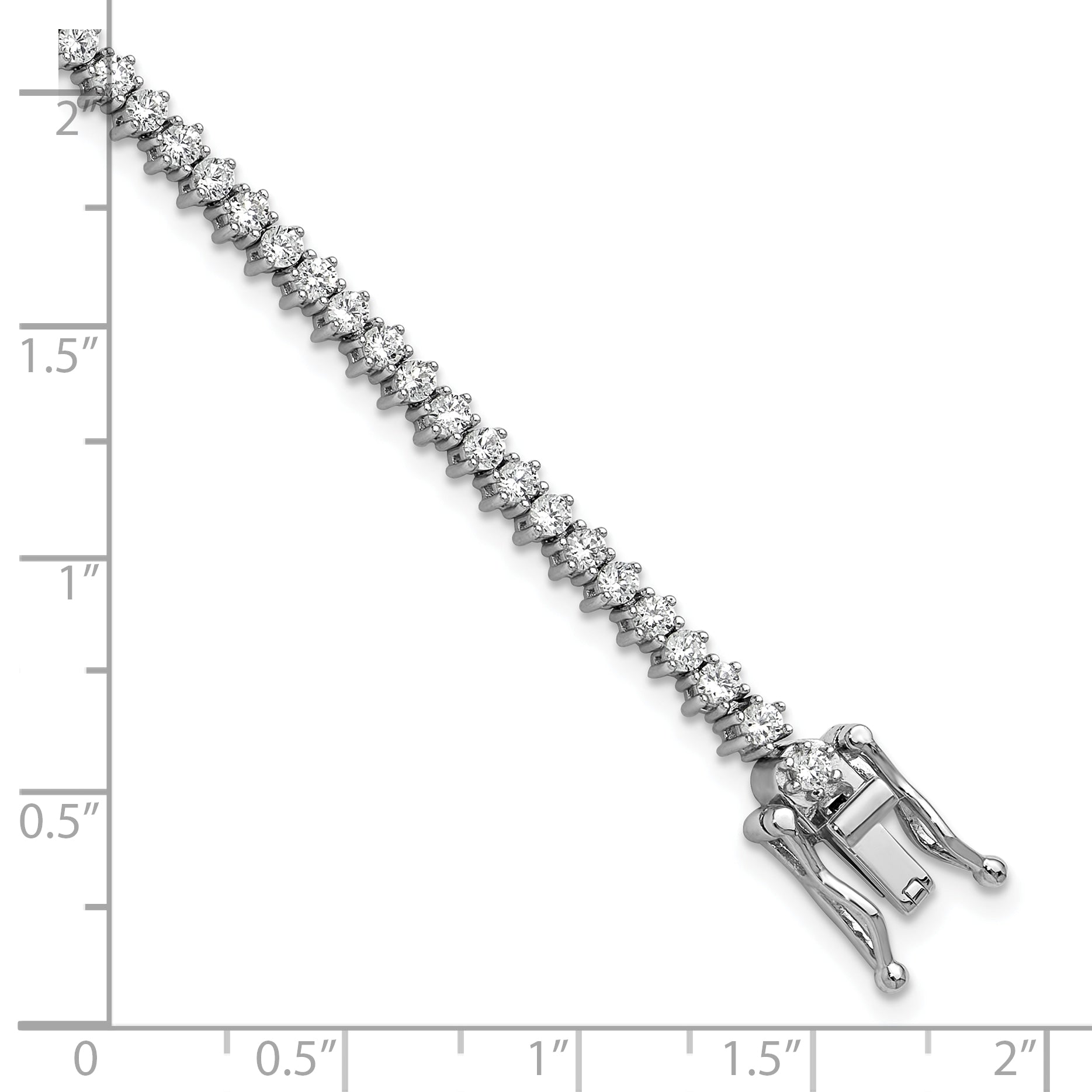 Cheryl M Sterling Silver Rhodium-plated Polished CZ Tennis Bracelet