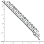 Cheryl M Sterling Silver Rhodium-plated Polished Emerald-cut CZ Tennis Bracelet