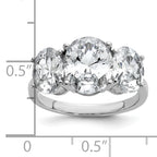 Cheryl M Sterling Silver Rhodium-plated Polished Oval CZ 3-Stone Ring