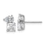 Cheryl M Sterling Silver Rhodium-plated Polished Pear and Square CZ Post Earrings
