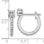 Cheryl M Sterling Silver Rhodium-plated Polished CZ Hinged Round Hoop Earrings